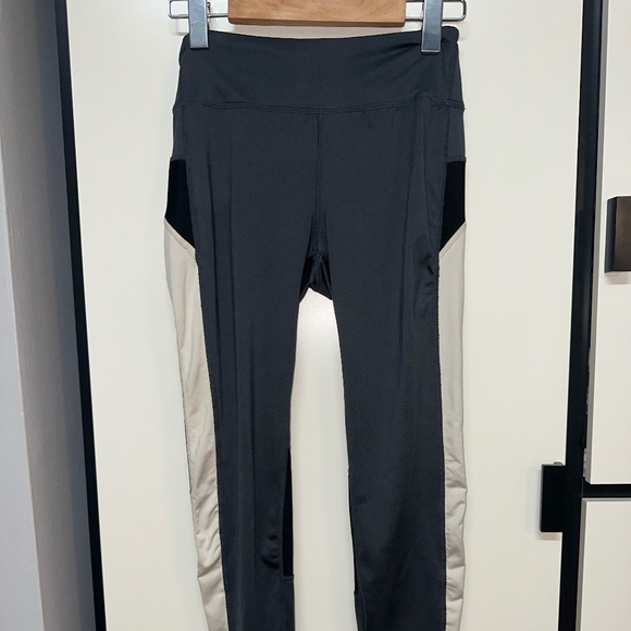 Women's High-Waisted Leggings - US S - Grey - Cream - H&M - Picture 3 of 8